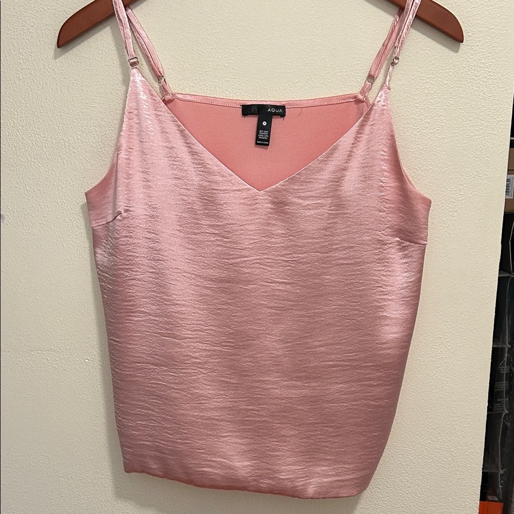 Aqua Blush Satin Camisole Top